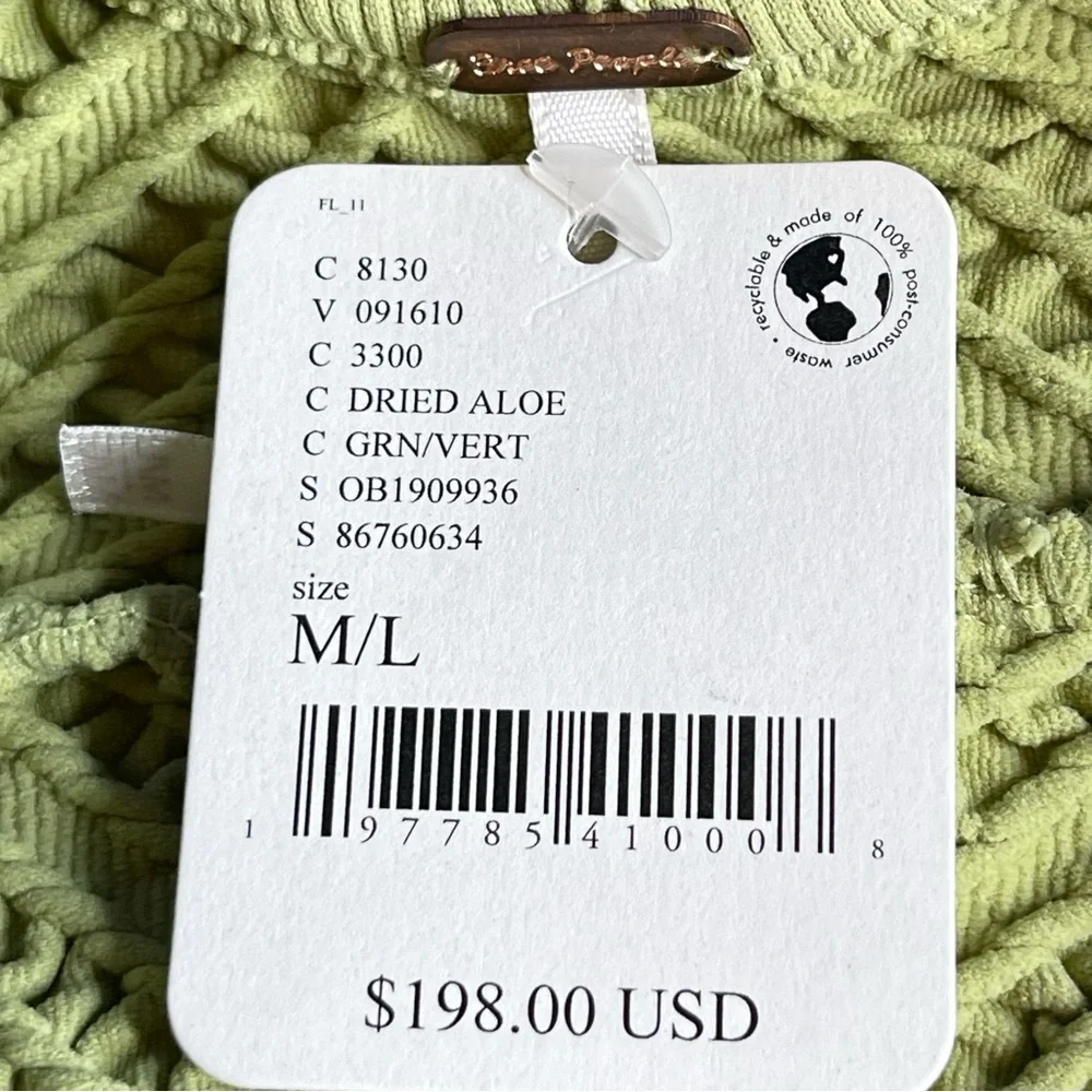 Free People Gabby Seamless Sweater Midi Dress NWT Green size M/L - Picture 4 of 12